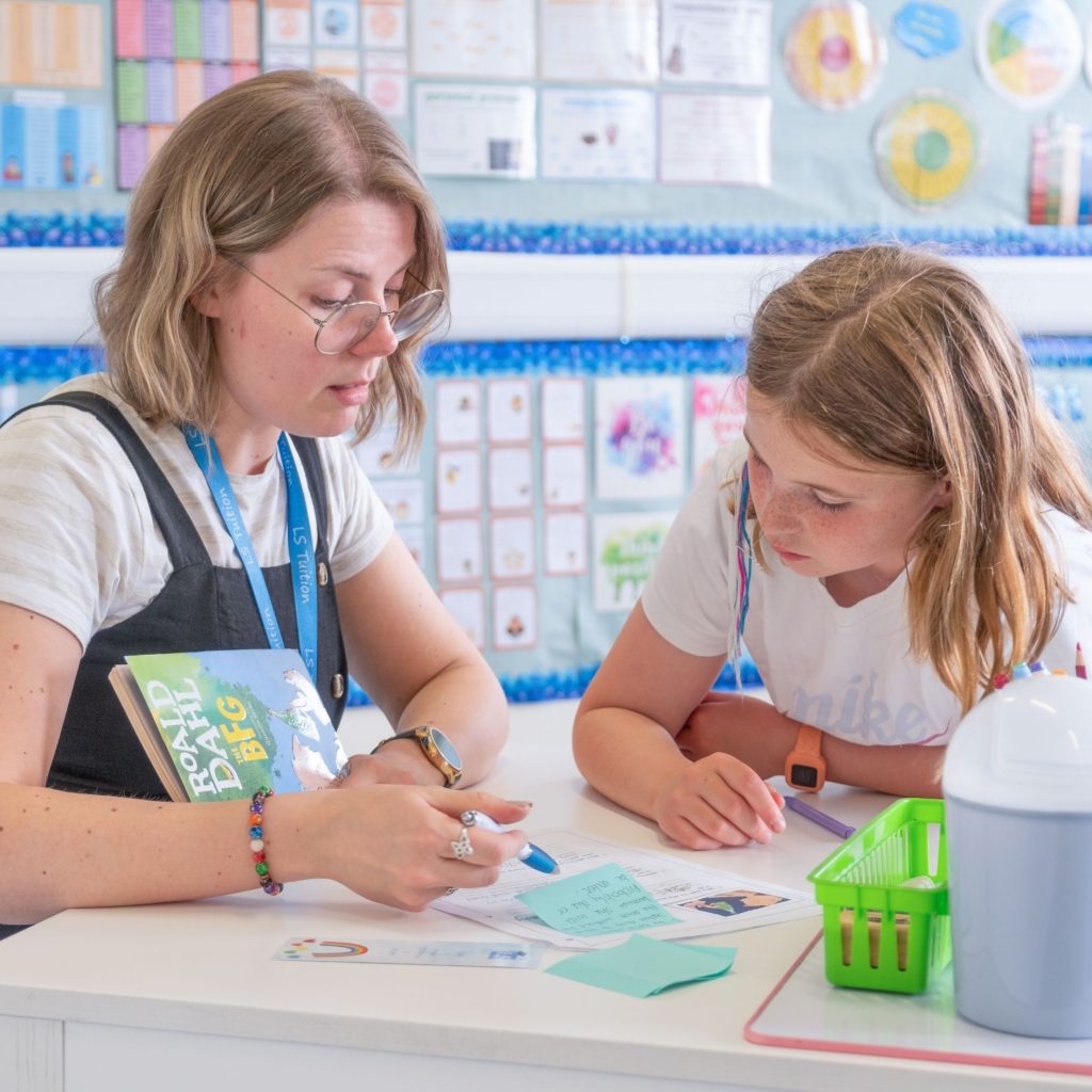 An LS Tuition Tutor has a Literacy lesson with a Primary School Student