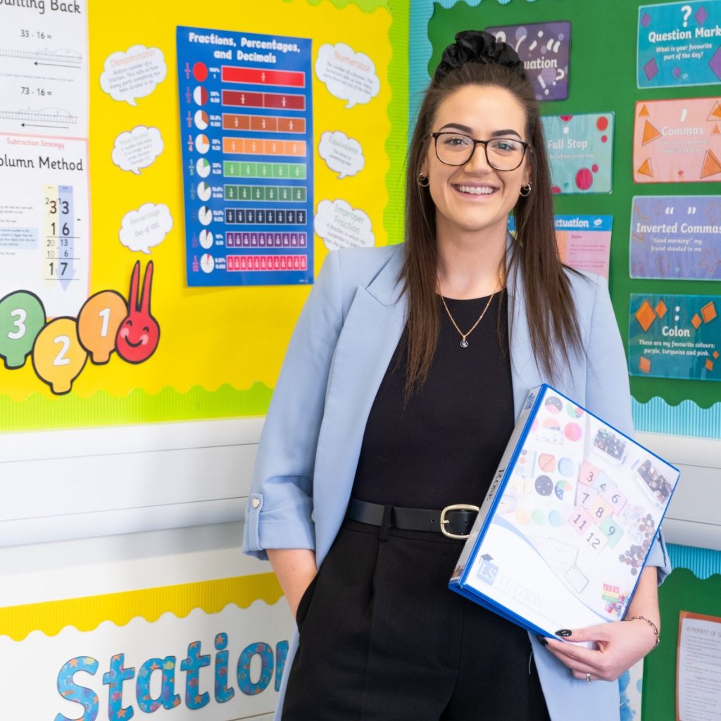 Lydia, the founder of LS Tuition smiles in the classroom where personalised tuition takes place